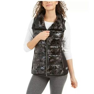 Calvin Klein Funnel-Neck Vest print Metallic Bare